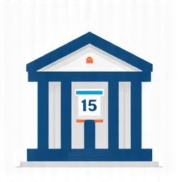 Icon eines offiziellen Gebäudes für die Antragstellung.